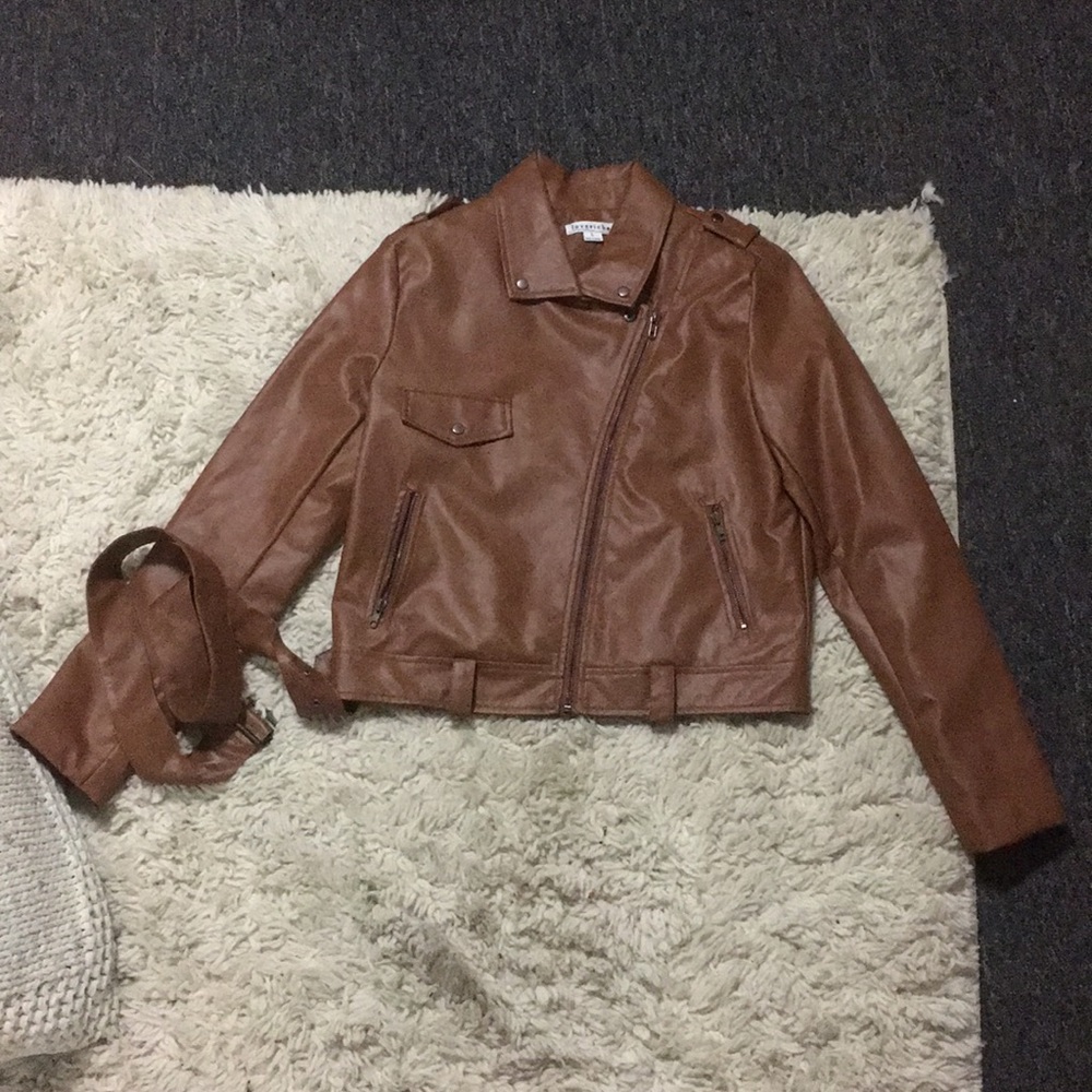 Brown leather jacket